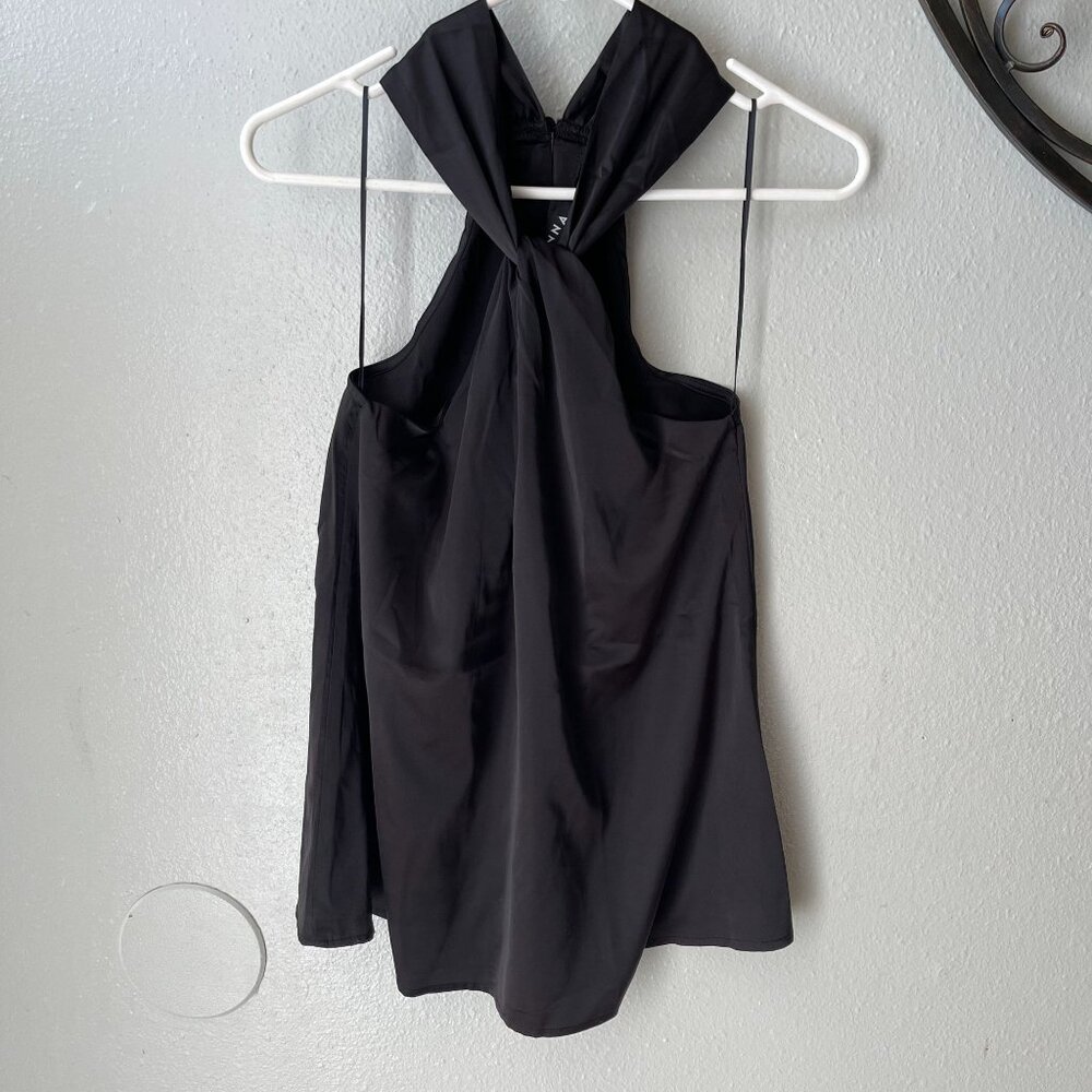 Black Halter Neck Sleeveless‎ Top By J.Nna